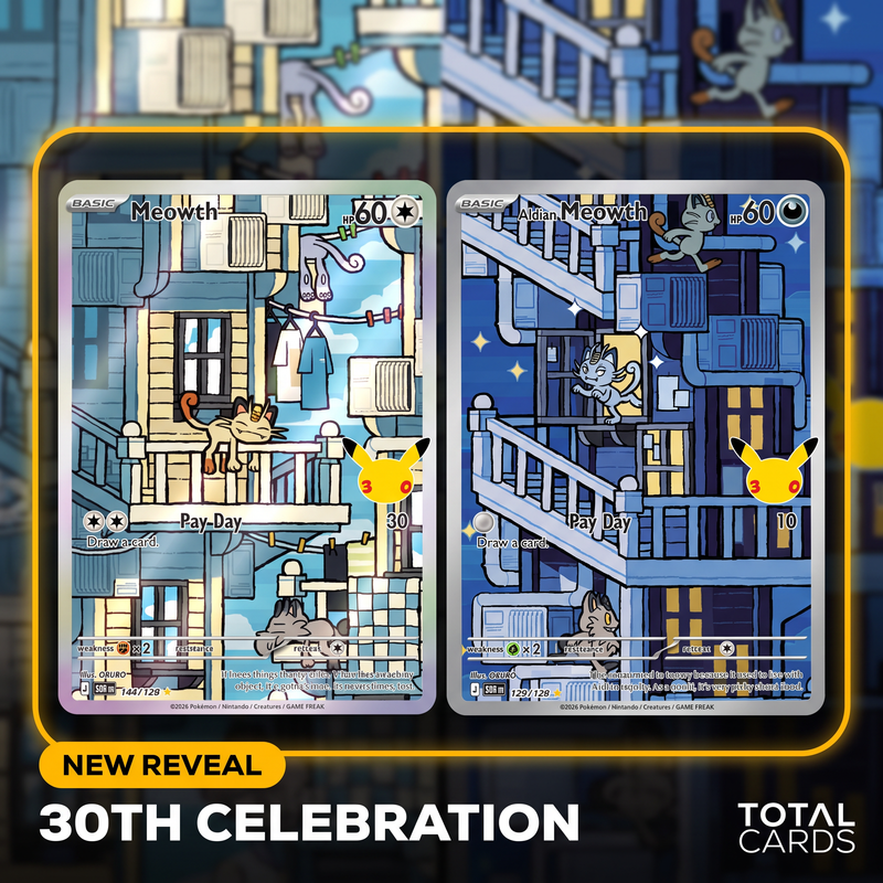 Meowth and Alolan Meowth Illustration Rares Revealed From "30th Celebration"