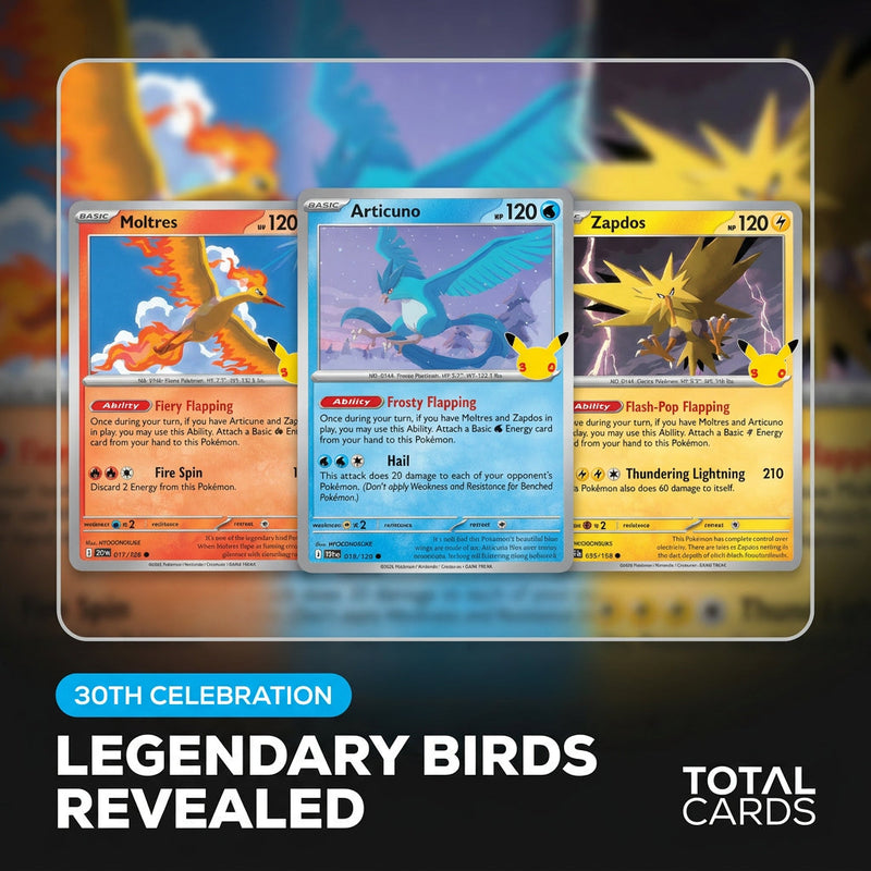 Legendary Birds Revealed for Pokémon's 30th Celebration Set