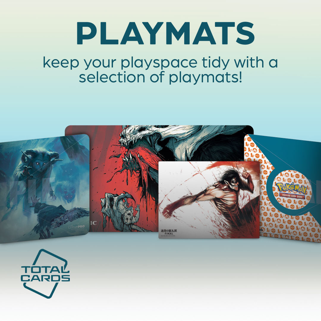 Protect your cards in play with a variety of awesome playmats!