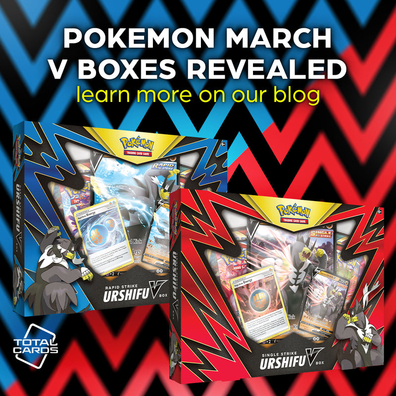 Pokemon March V Boxes have been revealed to be the Single & Rapid Strike Urshifu V Boxes!!!