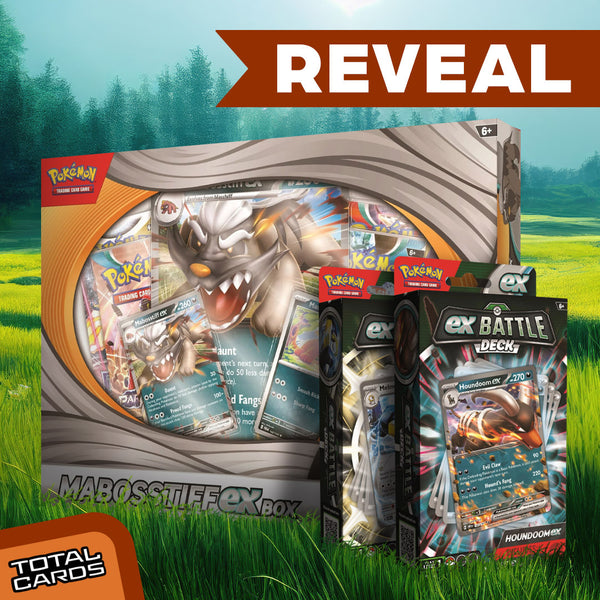 New Pokemon product reveals - Mabosstiff ex box and Melmetal ex & Houndoom ex battle decks!