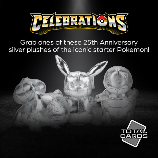 Celebrate your love for Pokemon with these fun silver plushes!