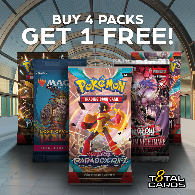 Buy 4 Booster Packs and get 1 pack Free! Buy 4 Booster Packs and get 1 pack Free!