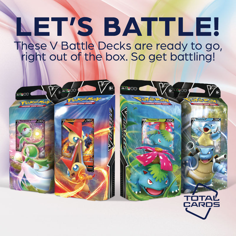 Become a Pokemon trainer with awesome V Battle Decks!