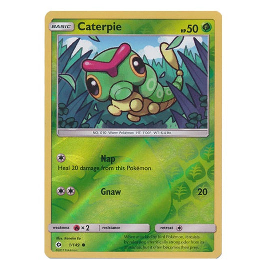 Pokemon - Sun & Moon - Base Set - (Reverse Holo) - Caterpie - 1/149