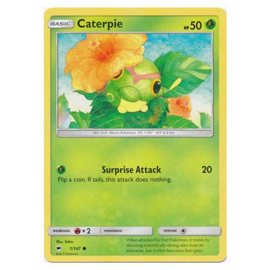 Pokemon - Sun & Moon - Burning Shadows - Caterpie - 1/147