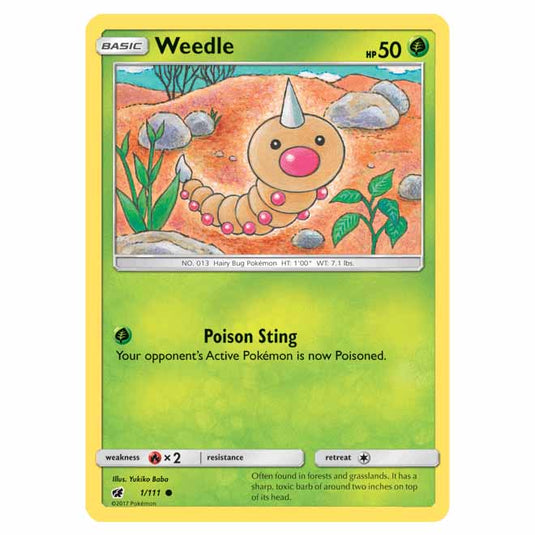 Pokemon - Sun & Moon - Crimson Invasion - Weedle - 1/111