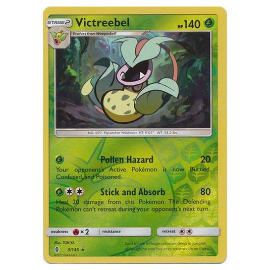 Pokemon - Sun & Moon - Guardians Rising - (Reverse Holo) - Victreebel - 3/145