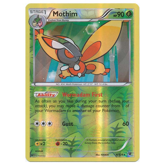 Pokemon - XY - Fates Collide (Reverse Holo) - Mothim - 4/124