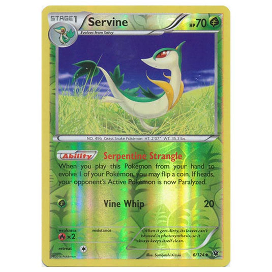 Pokemon - XY - Fates Collide (Reverse Holo) - Servine - 6/124