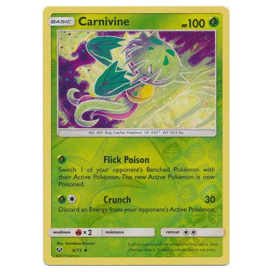 Pokemon - Shining Legends - (Reverse Holo) - Carnivine - 6/73