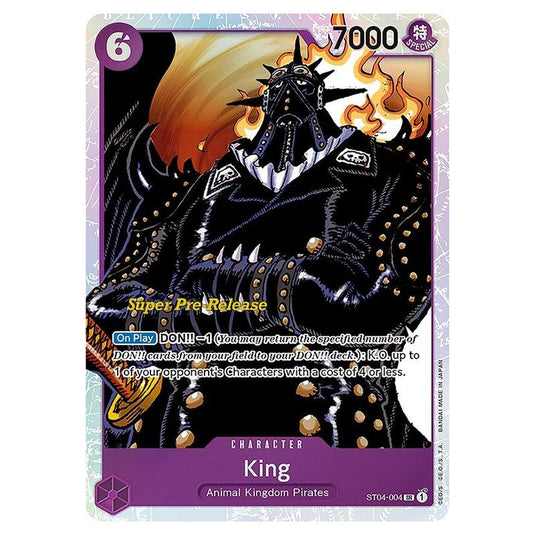 One Piece - ST-04: Starter Deck - Animal Kingdom Pirates - Super Pre-Release - King - ST04-004p