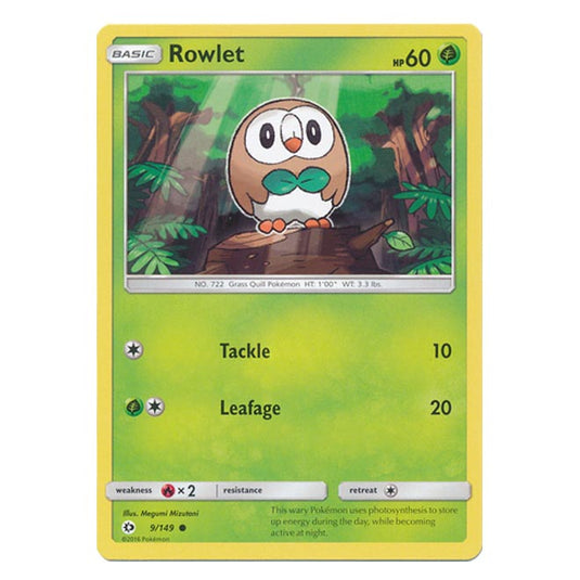 Pokemon - Sun & Moon - Base Set - Rowlet - 9/149