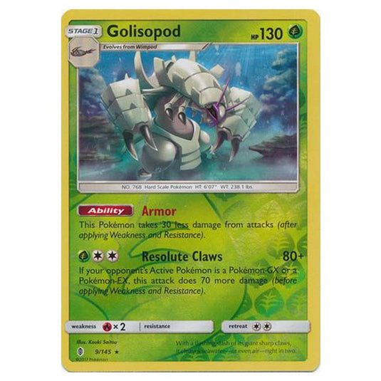 Pokemon - Sun & Moon - Guardians Rising - (Reverse Holo) - Golisopod - 9/145