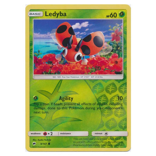 Pokemon - Sun & Moon - Burning Shadows - Ledyba (Reverse Holo) - 9/147