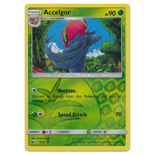 Pokemon - Sun & Moon - Crimson Invasion - (Reverse Holo) - Accelgor - 9/111