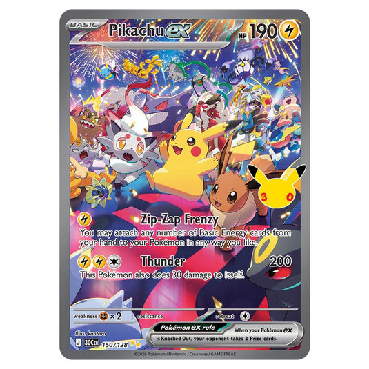 Pokemon - 30th Celebration - Pikachu ex - 150/128