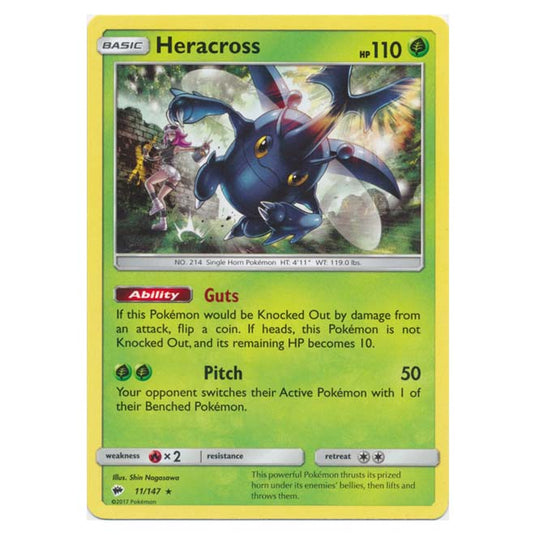 Pokemon - Sun & Moon - Burning Shadows - Heracross - 11/147