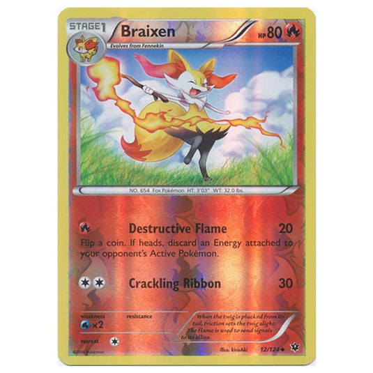 Pokemon - XY - Fates Collide (Reverse Holo) - Braixen - 12/124