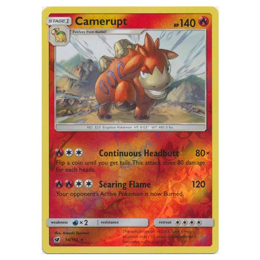 Pokemon - Sun & Moon - Crimson Invasion - (Reverse Holo) - Camerupt - 14/111