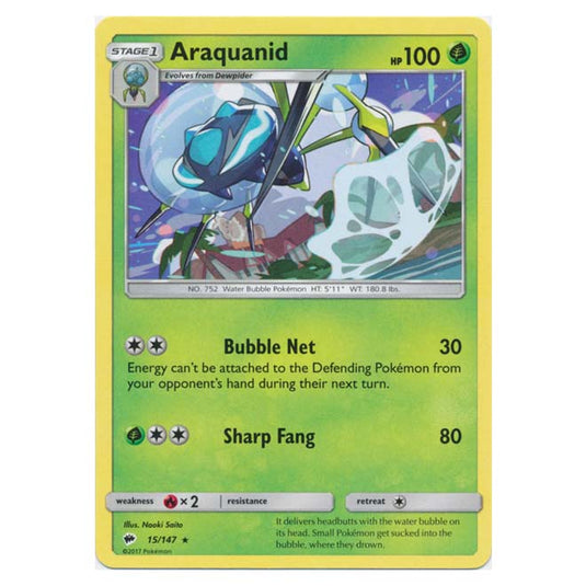 Pokemon - Sun & Moon - Burning Shadows - Araquanid - 15/147