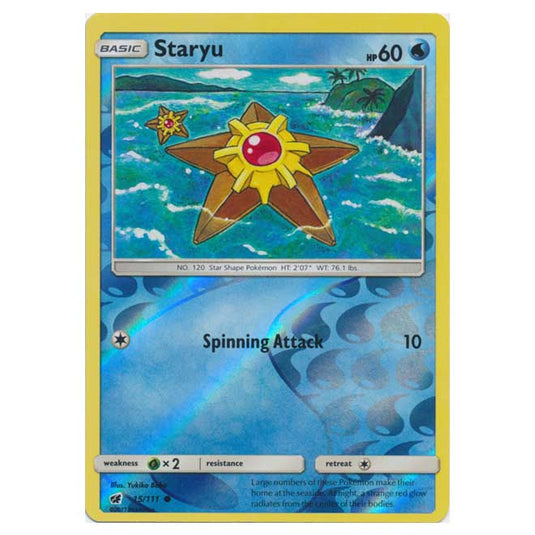 Pokemon - Sun & Moon - Crimson Invasion - (Reverse Holo) - Staryu - 15/111