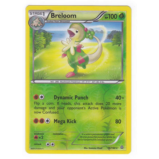 Pokemon - XY Primal Clash - (Reverse Holo) - Breloom - 16/160