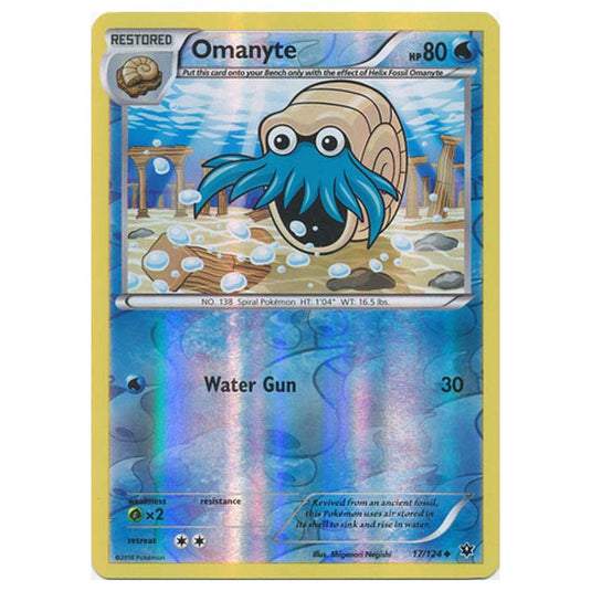 Pokemon - XY - Fates Collide (Reverse Holo) - Omanyte - 17/124