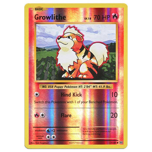 Pokemon - XY Evolutions - (Reverse Holo) - Growlithe - 17/108