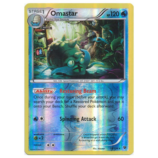 Pokemon - XY - Fates Collide (Reverse Holo) - Omastar - 18/124