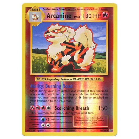 Pokemon - XY Evolutions - (Reverse Holo) - Arcanine - 18/108