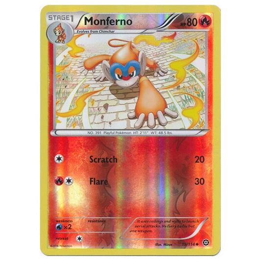 Pokemon - XY - Steam Siege - (Reverse Holo) Monferno - 19/114