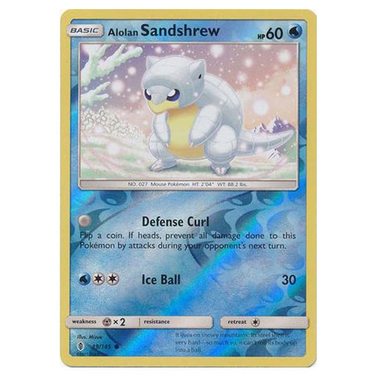 Pokemon - Sun & Moon - Guardians Rising - (Reverse Holo) - Alolan Sandshrew - 19/145