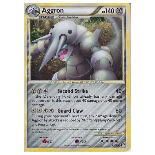 Pokemon - HGSS - Triumphant - Aggron 1/102