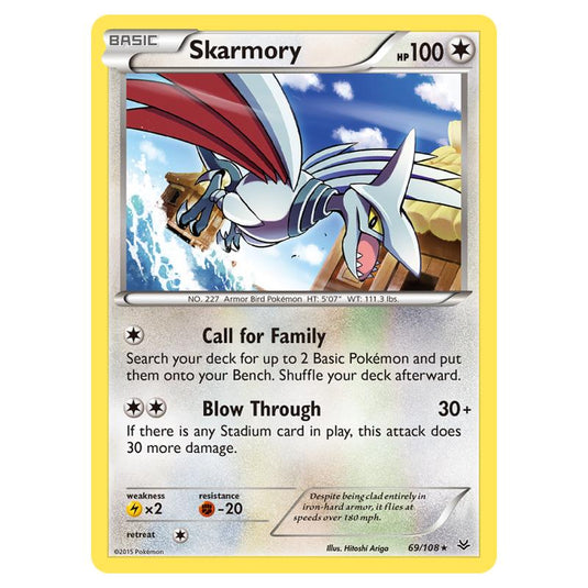 Pokemon - XY - Roaring Skies - Skarmory - 69/108 (Reverse Holo)