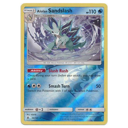 Pokemon - Sun & Moon - Guardians Rising - (Reverse Holo) - Alolan Sandslash - 20/145