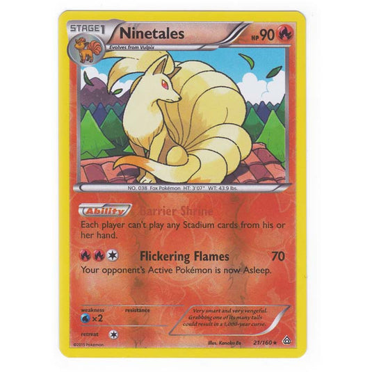 Pokemon - XY Primal Clash - (Reverse Holo) - Ninetales - 21/160