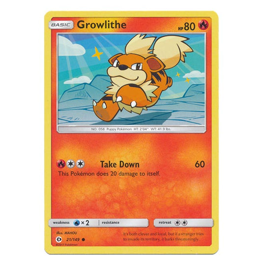 Pokemon - Sun & Moon - Base Set - Growlithe - 21/149