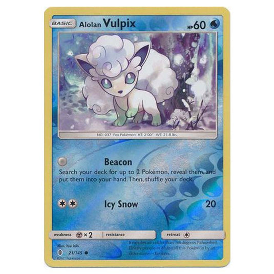 Pokemon - Sun & Moon - Guardians Rising - (Reverse Holo) - Alolan Vulpix - 21/145