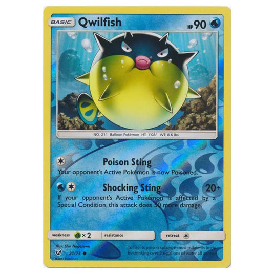 Pokemon - Shining Legends - (Reverse Holo) - Qwilfish - 21/73