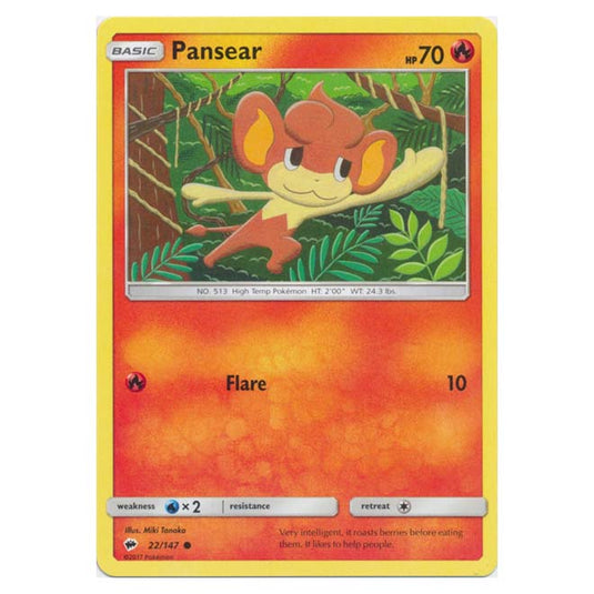 Pokemon - Sun & Moon - Burning Shadows - Pansear - 22/147