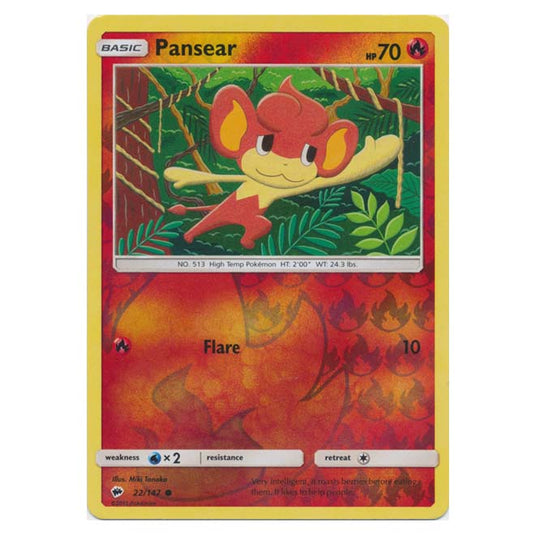 Pokemon - Sun & Moon - Burning Shadows - Pansear (Reverse Holo) - 22/147