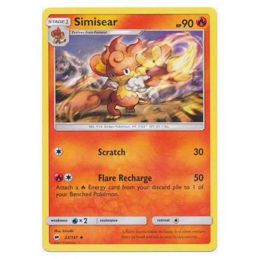 Pokemon - Sun & Moon - Burning Shadows - Simisear - 23/147