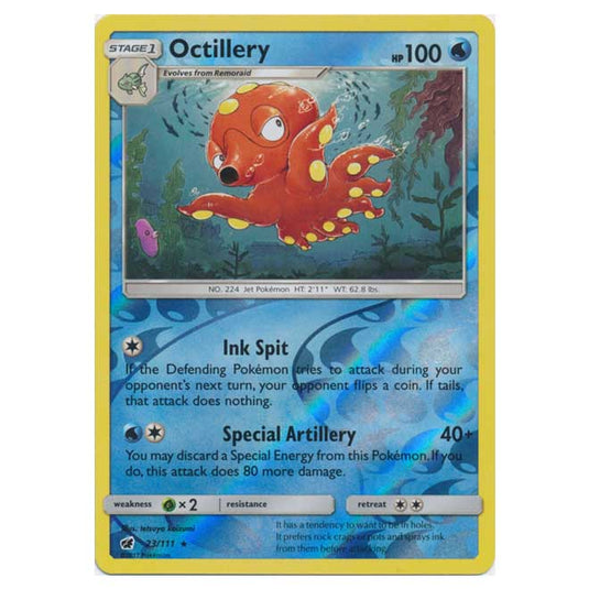 Pokemon - Sun & Moon - Crimson Invasion - (Reverse Holo) - Octillery - 23/111