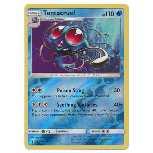 Pokemon - Sun & Moon - Guardians Rising - (Reverse Holo) - Tentacruel - 24/145