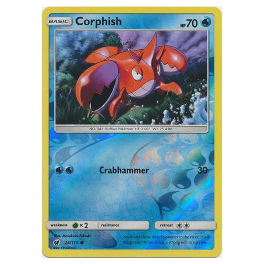 Pokemon - Sun & Moon - Crimson Invasion - (Reverse Holo) - Corphish - 24/111