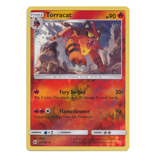 Pokemon - Sun & Moon - Base Set - (Reverse Holo) - Torracat - 25/149