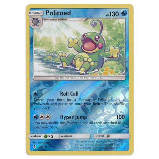 Pokemon - Sun & Moon - Guardians Rising - (Reverse Holo) - Politoed - 25/145