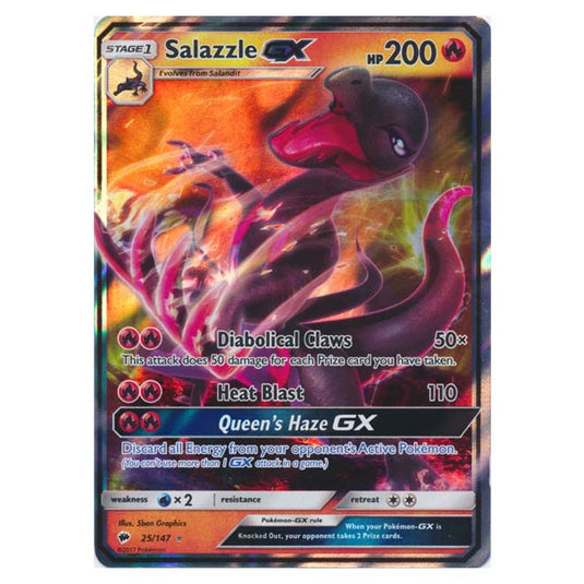 Pokemon - Sun & Moon - Burning Shadows - Salazzle-GX - 25/147