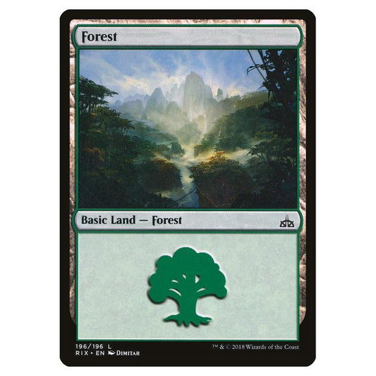 Magic The Gathering - Rivals Of Ixalan - Forest - 196/196